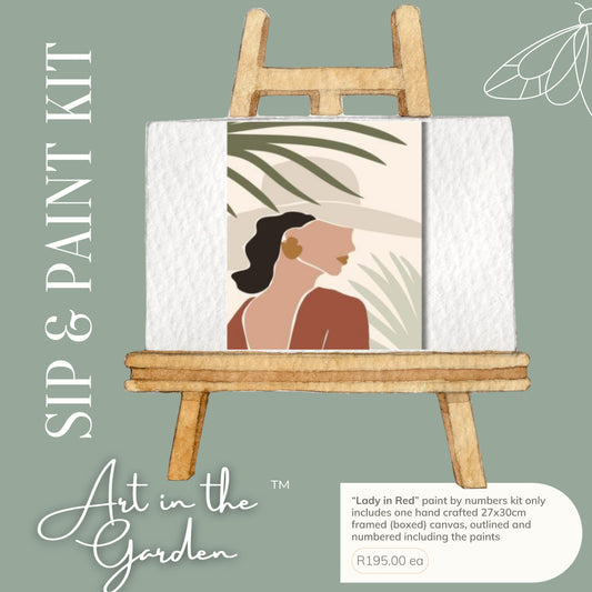 Sip & Paint kit (Lady in Red)